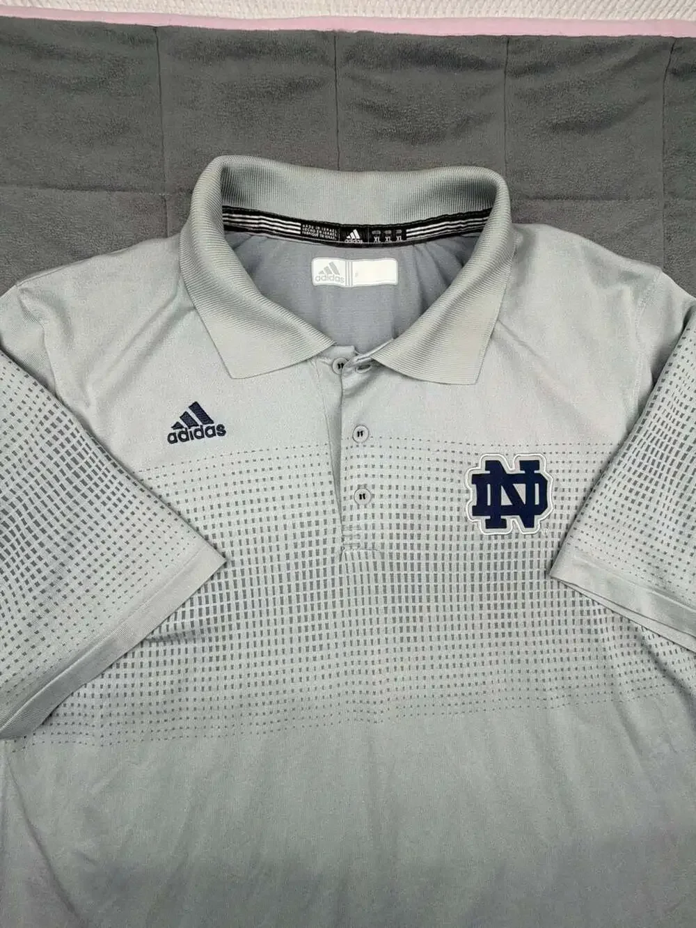 Adidas Notre Dame Fighting Irish Performance Polo Shirt Gray XL
